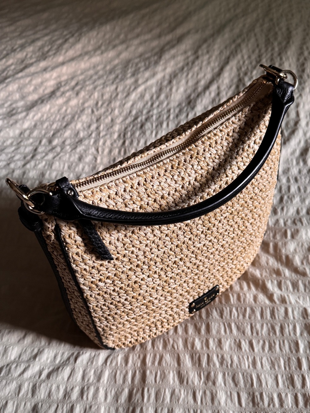 Kate Spade Cobble Hill Straw Small Ella Crossbody Bag PXRU6491